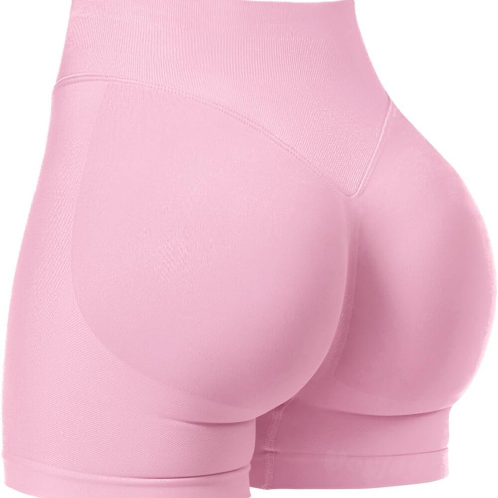 Women Workout Impact Shorts Scrunch Bum Seam Seamless Gym Biker Shorts